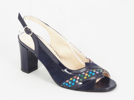 Sandale dama piele albastre toc 8 cm Lynna