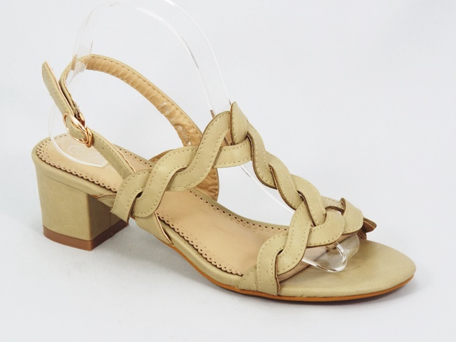 Sandale dama bej toc 5 cm Cleo