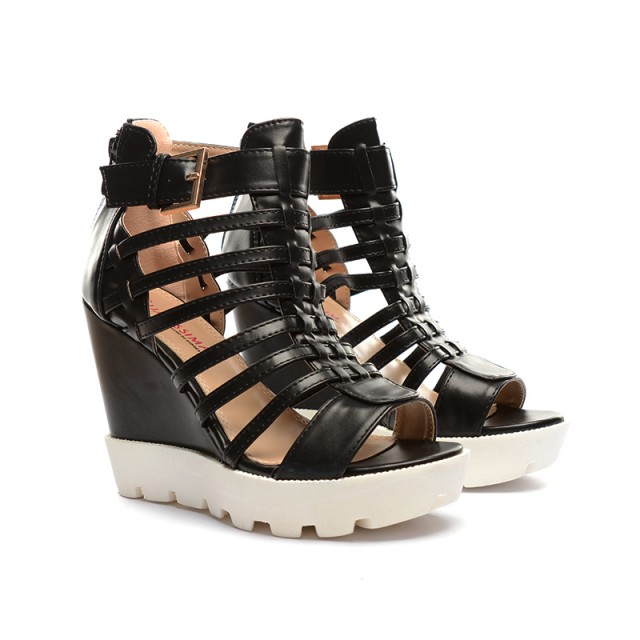 Sandale dama negre ortopedice toc 11 cm Anna biashoes.ro imagine reduceri