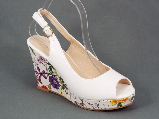 Sandale dama albe ortopedice toc 10 cm Lynna BEST SHOES 675-2 WHITE-2-43 imagine reduceri