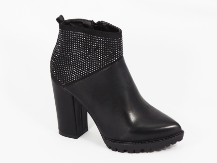 Botine dama negre toc 10 cm Ioana