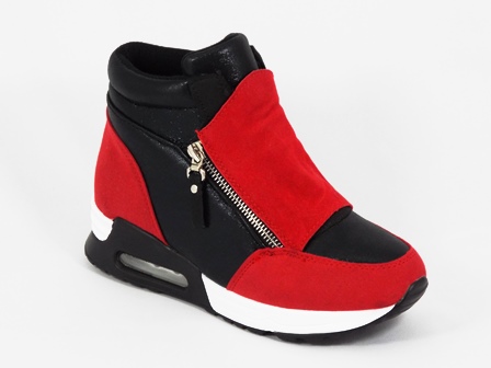 Ghete dama rosii cu negru sport Celina