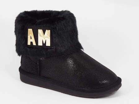 Ghete dama Amy negre tip UGG
