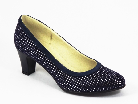 Pantofi dama piele albastri toc 6 cm Flores biashoes.ro imagine reduceri
