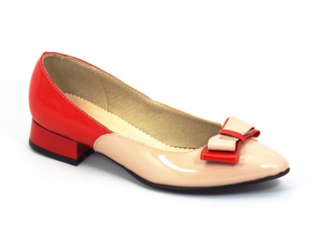 Pantofi dama piele bej-rosu Zytte biashoes.ro imagine reduceri