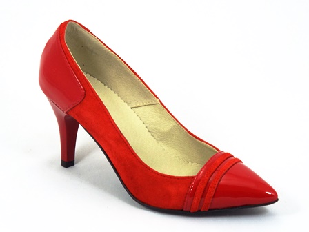 Pantofi dama piele rosii Carla biashoes.ro imagine reduceri