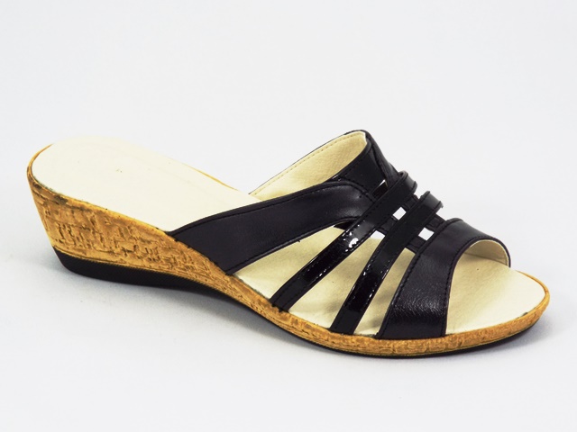 Papuci dama piele negri Aline biashoes.ro imagine reduceri