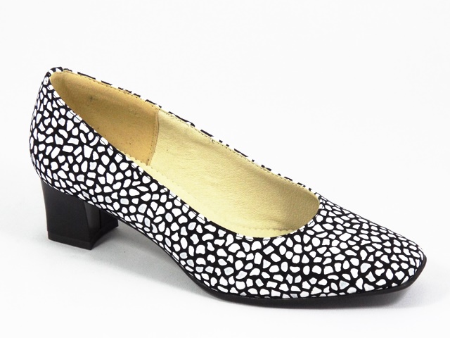 Pantofi dama piele negri cu alb Nadyna biashoes.ro imagine reduceri
