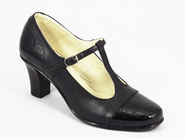 Pantofi dama piele negru croco Alma biashoes.ro imagine reduceri
