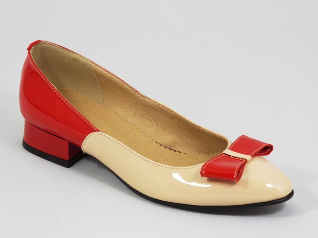 Pantofi dama piele bej-rosu Zytte2 biashoes.ro imagine reduceri