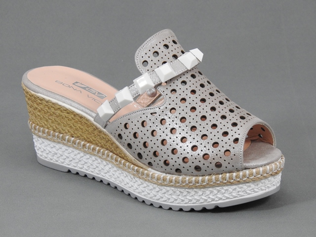 Papuci dama piele bronz metalizat stil sabot Saryna biashoes.ro imagine reduceri