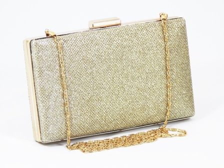 Clutch dama auriu metalizat Dorina