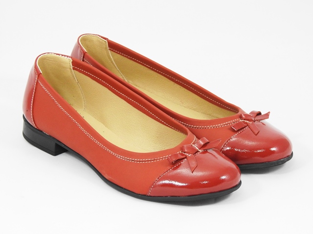 Balerini dama piele rosii Dina biashoes.ro imagine reduceri