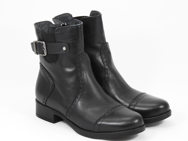 Ghete dama piele negre Karyne biashoes.ro imagine reduceri