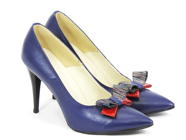 Pantofi dama piele albastri stiletto Elvira biashoes.ro imagine reduceri
