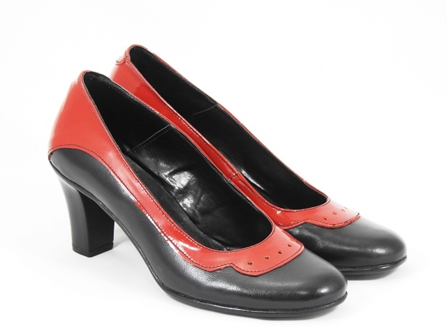 Pantofi dama piele rosii cu negru Coryna biashoes.ro imagine reduceri