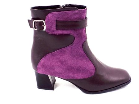 Ghete dama mov Roma elegante din piele naturala, cu toc de inaltime mica si fermoar lateral biashoes.ro imagine reduceri