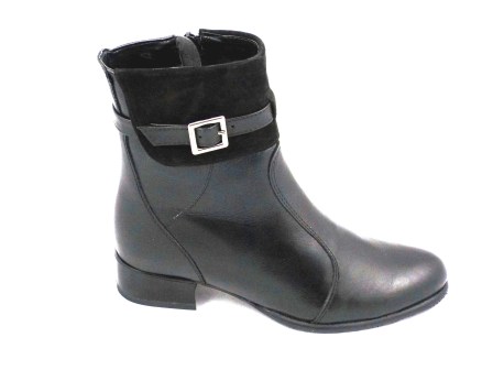 Ghete dama negre Roma din piele naturala lacuita & piele intoarsa, cu toc de inaltime mica si fermoar lateral biashoes.ro imagine reduceri