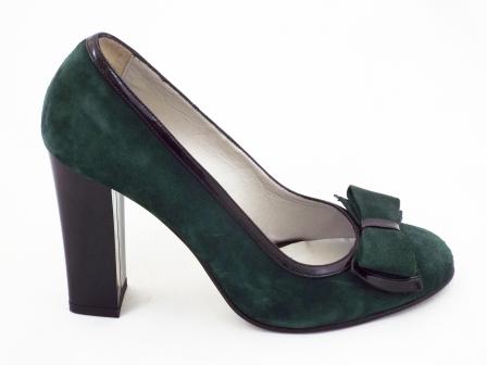 Pantofi dama verzi CORY din piele intoarsa naturala premium , cu toc . biashoes.ro imagine reduceri