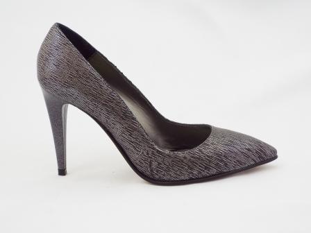 Pantofi dama argintii CORY, tip STILETTO, din piele naturala premium. biashoes.ro imagine reduceri