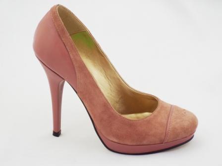 Pantofi dama maro CORY din piele intoarsa naturala premium , cu toc inalt. biashoes.ro imagine reduceri