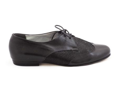 Pantofi dama negri CORY, din piele naturala premium, cu siret biashoes.ro imagine reduceri