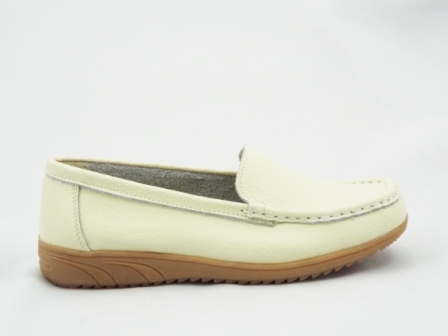 Pantofi dama bej, piele interior/exterior, cu talpa comfortabila