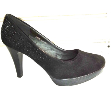 Pantofi dama negri, eleganti , cu platforma si toc de 7 cm, material imitatie piele intoarsa biashoes.ro imagine reduceri