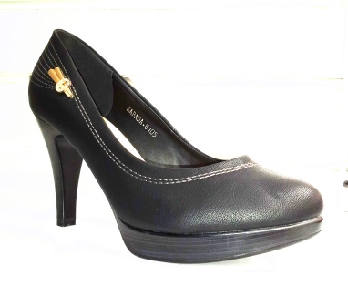 Pantofi dama negri, eleganti , cu platforma si toc de 7 cm, material imitatie piele, cu accesoriu metalic biashoes.ro imagine reduceri