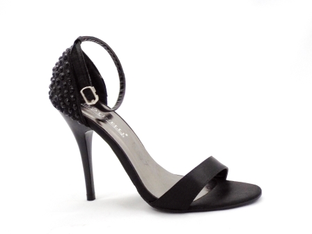 Sandale dama negre elegante, cu toc inalt