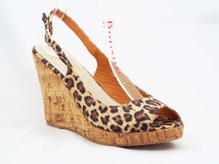 Sandale dama maro, model leopard, talpa ortopedica