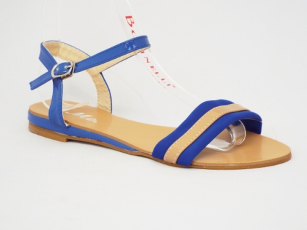 Sandale dama albastre cu bej