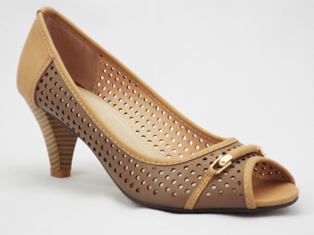 Sandale dama maro, toc de 5 cm, cu accesoriu metalic
