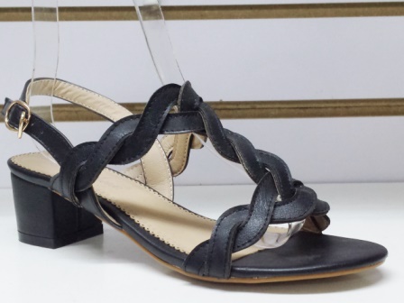 Sandale dama negre cu toc de 5 cm