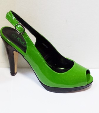 Sandale dama verzi cu insertii de negru, cu platforma si toc de 9 cm
