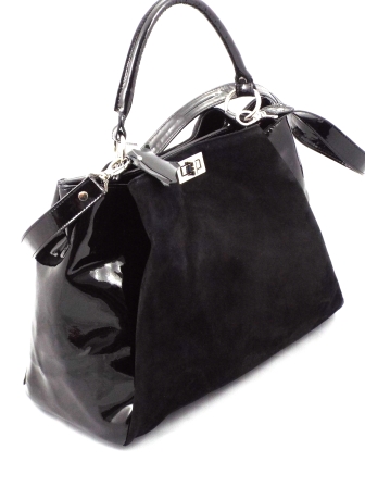 Geanta dama neagra CORY piele naturala premium lacuita & piele intoarsa biashoes.ro imagine reduceri
