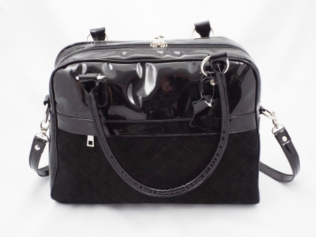 Geanta dama neagra CORY piele naturala lacuita premium & piele intoarsa biashoes.ro imagine reduceri