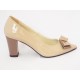 Pantofi dama Romnya bej, tip stiletto, piele naturala, toc 7 cm, (ROMA STILETTO TOC GROS-28)