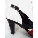 Sandale dama piele rosu cu negru toc 7,5 cm Genna, (ROMA SD 782-82)