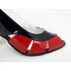 Sandale dama piele rosu cu negru toc 7,5 cm Genna, (ROMA SD 782-82)