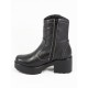 Ghete dama piele negre toc 7 cm Lorrya, (ROMA GD XYZ 105 BLANA NEGRE)