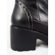 Ghete dama piele negre toc 7 cm Lorrya, (ROMA GD XYZ 105 BLANA NEGRE)