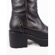 Ghete dama piele negre toc 7 cm Lorrya, (ROMA GD XYZ 105 BLANA NEGRE)