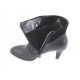 Ghete dama negre Roma, piele naturala, toc inalt si fermoar lateral., (ROMA negru cu piele intoarsa  GD 3-782-78)