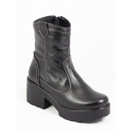 Ghete dama piele negre toc 7 cm Lorrya, (ROMA GD XYZ 105 BLANA NEGRE)