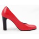 Pantofi dama rosii din piele naturala, eleganti, cu toc de 9 cm., (ROMA PD 150-77)